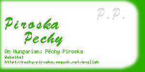 piroska pechy business card